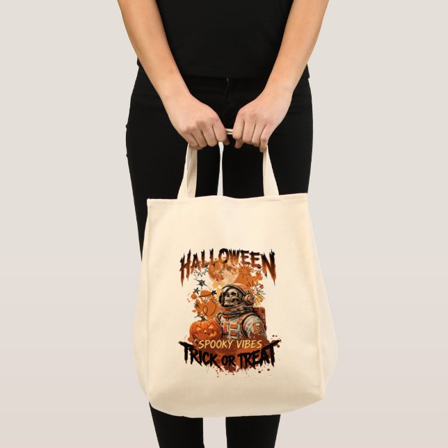 Tote Bag Halloween Astronaute Effrayant (Devant (produit))
