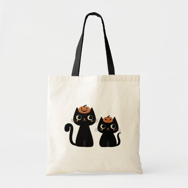 Tote Bag Halloween/Automne/Automne/citrouille/chat (Devant)