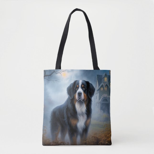 Tote Bag Halloween Bernes de montagne effrayant (Devant)