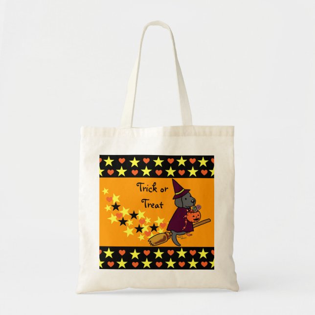 Tote Bag Halloween Black Labrador Carton 1 (Devant)