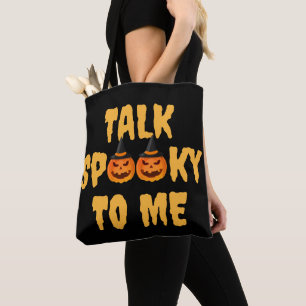 Tote Bag Halloween Boo Citrouille Parle Éffrayant Pour Moi