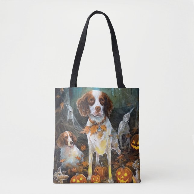Tote Bag Halloween Bretagne Espagnol Avec Peur Citrouille (Devant)