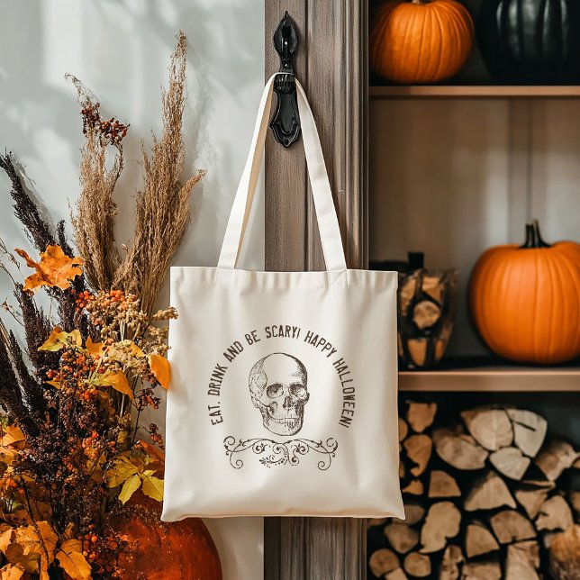 Tote Bag Halloween Brown Vintage Soirée personnalisée (Créateur téléchargé)