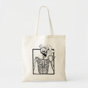 Tote Bag halloween café boire squelette
