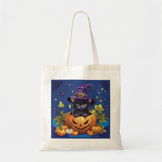 Tote Bag Halloween Candy Kitty Budget personnalisé Fourre-t (Devant)