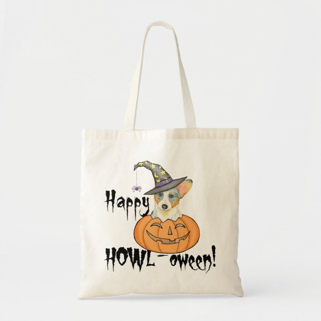 Tote Bag Halloween Cardigan Welsh Corgi (Devant)