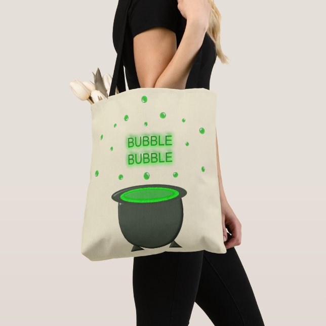 Tote Bag Halloween Cauldron et Bubbling Green Brew (De près)