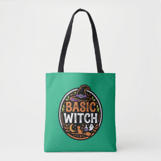 Tote Bag Halloween : chat noir et fantôme – Sorcière Basiqu