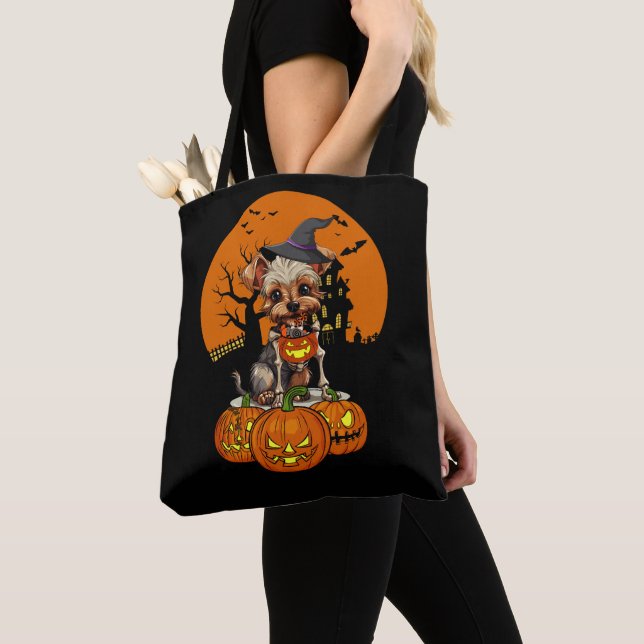 Tote Bag Halloween Chien Yorkshire Terrier (De près)
