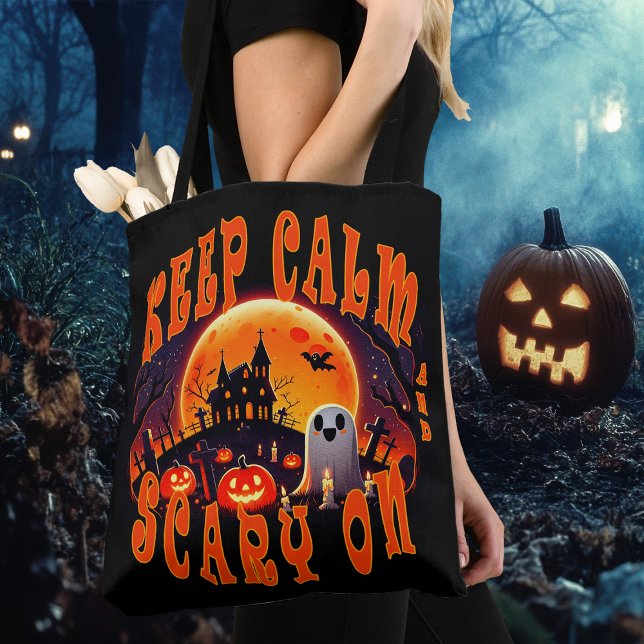 Tote Bag Halloween cimetière mignon Fantôme et Jack-O Lante (Créateur téléchargé)