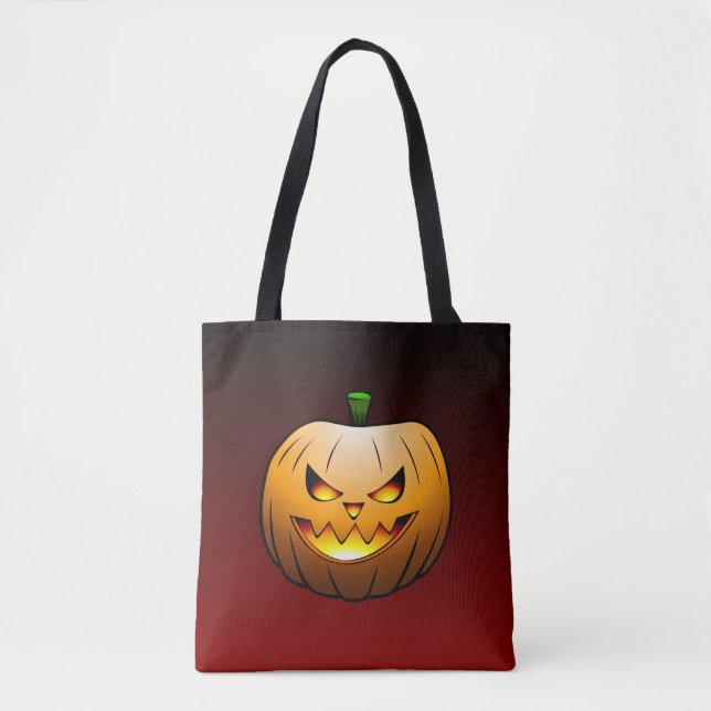 Tote Bag Halloween Citrouille Trick ou traitement (Devant)