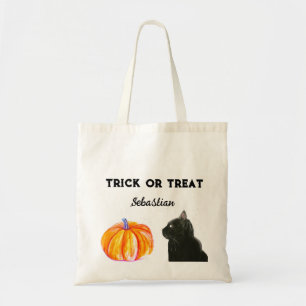 Tote Bag Halloween Cute Citrouille chat noir moderne