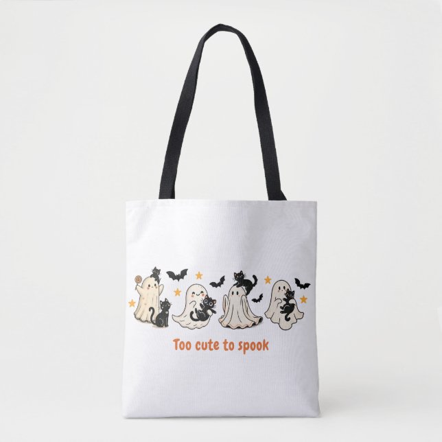 Tote Bag Halloween Cute Éffrayant Ghost Chat - Chat cadeau  (Devant)