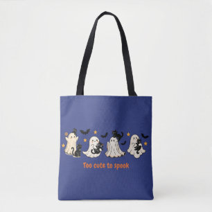 Tote Bag Halloween Cute Éffrayant Ghost Chat - Chat cadeau 