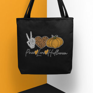 Tote Bag Halloween de l'amour de la paix