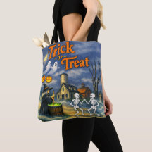 Halloween des friandises ou un sort squelettes drô