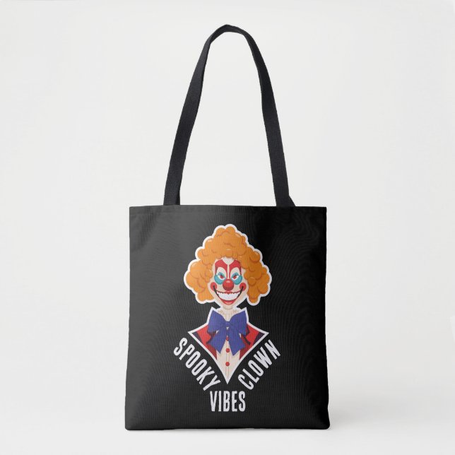 Tote Bag Halloween Éffrayant Clown Vibes Déplaisant Retro C (Devant)