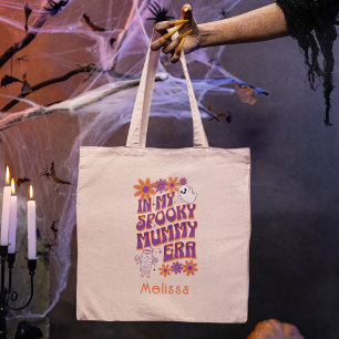 Tote Bag Halloween Éffrayante momie rétro personnalisée