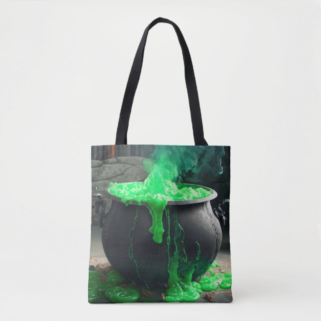 Tote Bag Halloween en cauldron de sorcière bouillonnante (Devant)