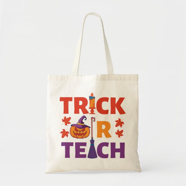Tote Bag Halloween Enseignant Tri Ou Enseigner (Devant)