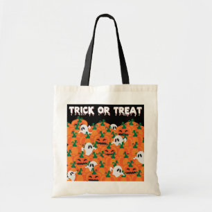 Tote Bag Halloween Fantômes Haunted Citrouille Patch Grand