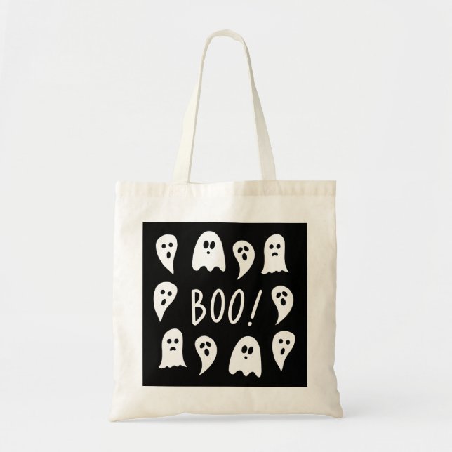 Tote Bag Halloween Fantômes ou traitement (Devant)