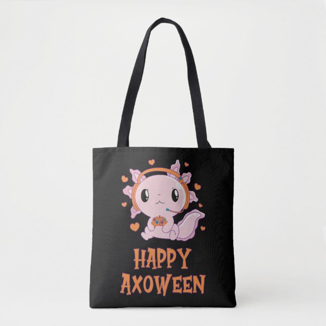 Tote Bag Halloween Femmes Filles Jouer Jeu Axolotl Enfants (Devant)