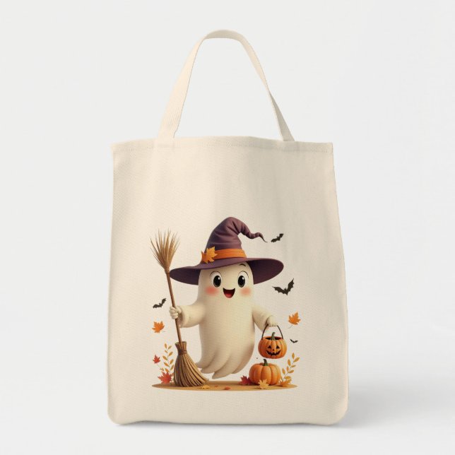 Tote Bag Halloween Ghost Cute Witchy (Devant)