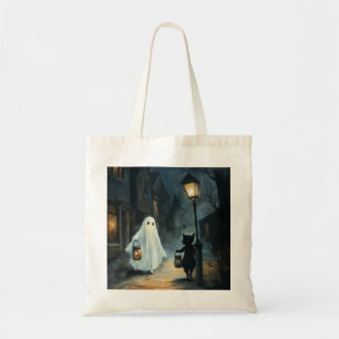 Tote Bag Halloween Ghost et Rencontre de chat