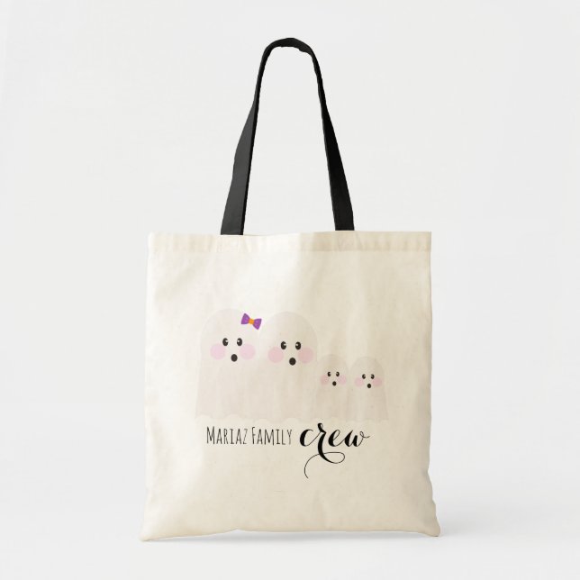 Tote Bag Halloween Ghost Nom de famille Crew Mom Papa Broth (Devant)