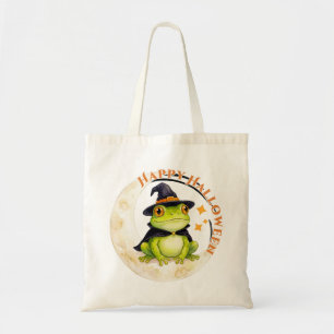 Tote Bag Halloween Grenouille Crapaud Sorcière Mignonne