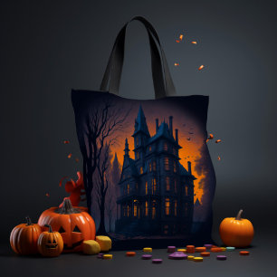 Tote Bag Halloween Haunted Mansion