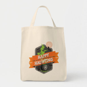 Tote Bag Halloween heureux avec sorcière sur la chambre