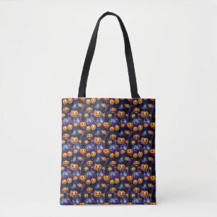 Tote Bag Halloween Jack-O-Lanterns Orange Citrouille