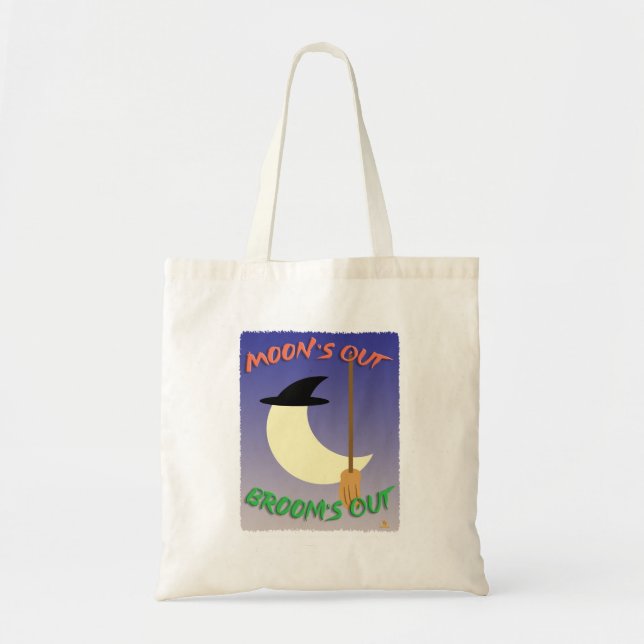 Tote Bag Halloween Lunes de cuisine dehors Brooms Motto (Devant)