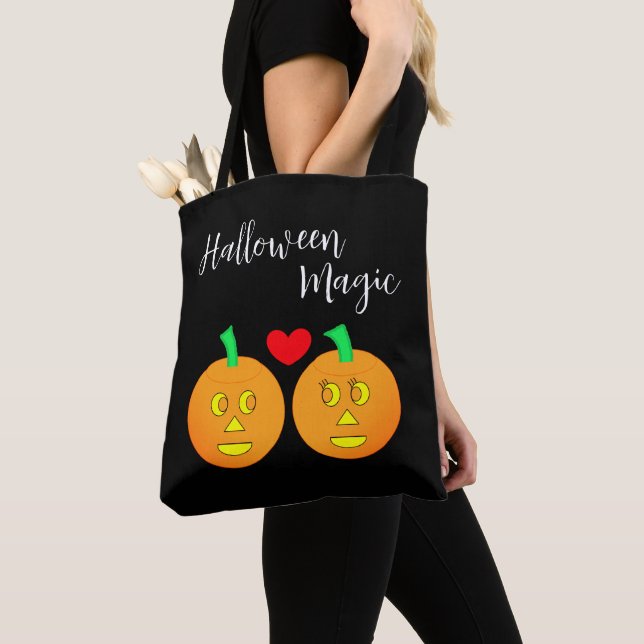 Tote Bag Halloween magique : Noir (De près)