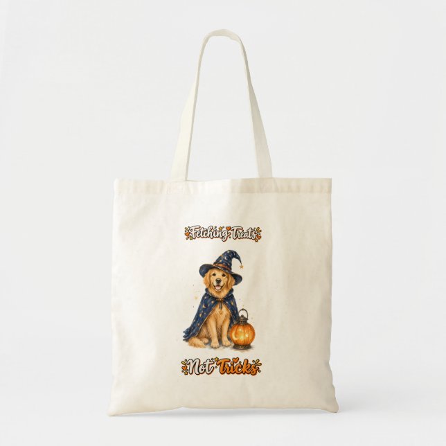Tote Bag Halloween Mignon Retriever Doré Magicien Tours (Devant)