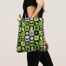 HALLOWEEN - Motif - Icônes Noir Vert