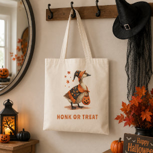 Tote Bag Halloween Oie Honk ou Treat
