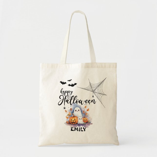 Tote Bag Halloween personnalisable de charme (Devant)