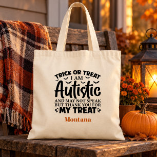 Tote Bag Halloween personnalisé de sensibilisation à l'auti