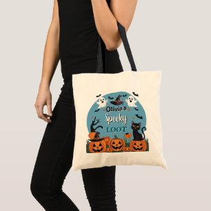 Tote Bag Halloween personnalisé - Le Loot Éffrayant d'Olivi