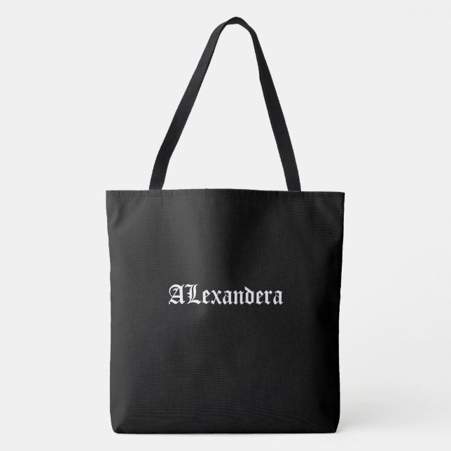 Tote Bag Halloween Personnalisé Noir (Devant)