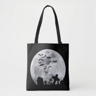 Tote Bag Halloween Pleine Lune Cimetière Cimetière Chauves-