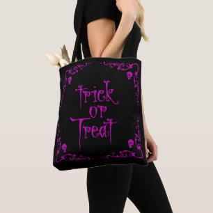 Tote Bag Halloween Poison Violet Farce ou Friandise