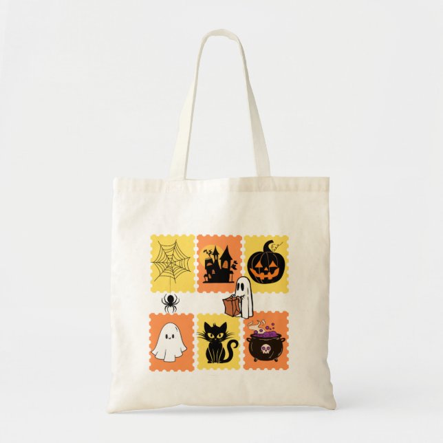 Tote Bag Halloween Postage Timbre Collection - Mignonne Éff (Devant)