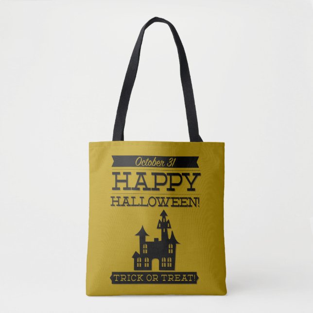 Tote Bag Halloween rétro typographique (Devant)