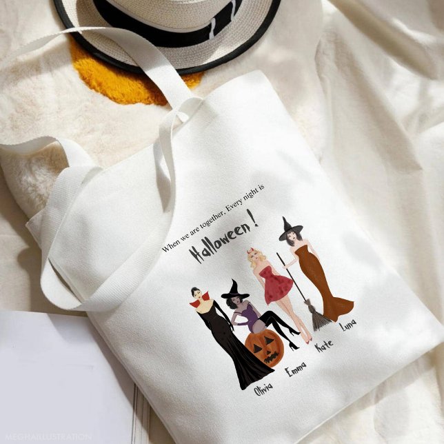 Tote Bag Halloween, sorcières, cadeau meilleur ami, (Créateur téléchargé)