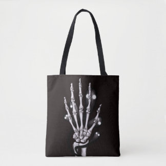 Tote Bag Halloween Squelette main Goth