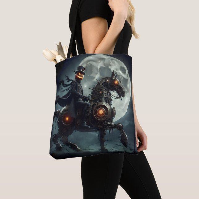 Tote Bag Halloween Steampunk Cavalier sans tête (De près)
